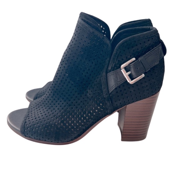 Sam Edelman Easton Black Genuine Leather Perforated Lagenlook boho boots 6.5 - Picture 2 of 11